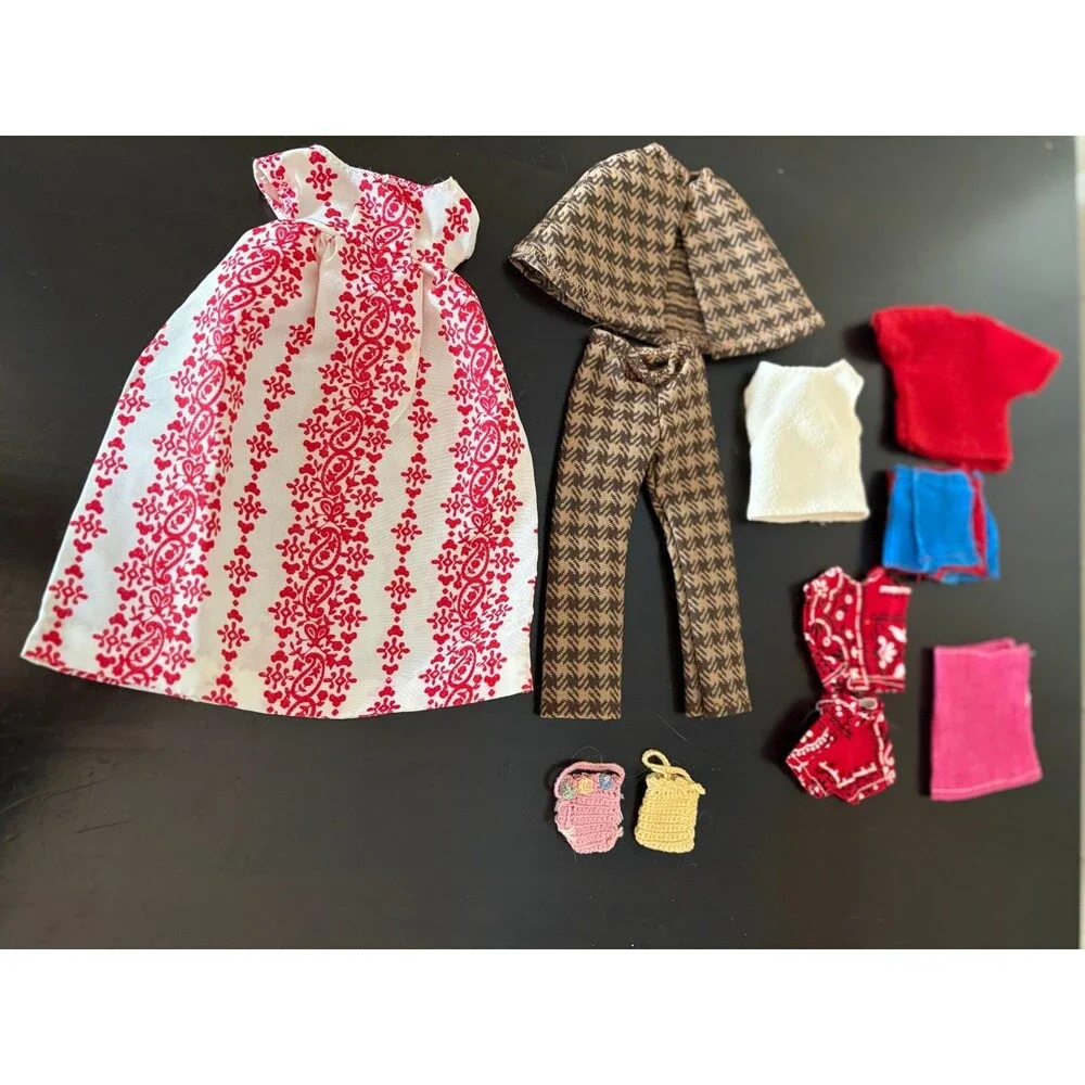 Vintage Barbie Clothes Lot 49pcs 1970s & 1950s Handmade Dresses Coats Shoes
